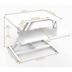 Beskadiget bord Justerbar Ergomaker DC02 55cm med højdejusterbar, hvid