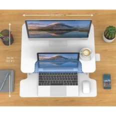 Damaged table adjustable Ergomaker DC02 55cm with height adjustable, white