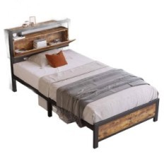 ELŐZETES Fém egyágyas HYUB BF- 925K 90x200 cm fejtámlával és keret stabil design hálószoba