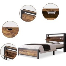 Výstava Metal Samostatný lůžko HYUB BF-925K 90x200 cm s opěrkou hlavy a rámečku Stabilní design ložnice