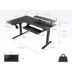Verstellbarer Eckkisch Eureka Ergonomische Erk-L60L-B-PRO-EU 155x110 cm
