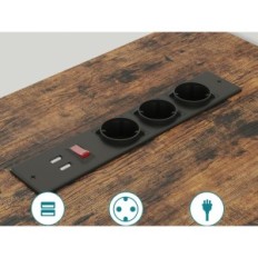 Mesa de canto mais bestier 147x80 cm, soquetes, LED (H1006147EU-RST)