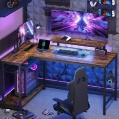 Corner Desk BESTIER 147X80 cm, uttag, LED (H1006147EU-RST)