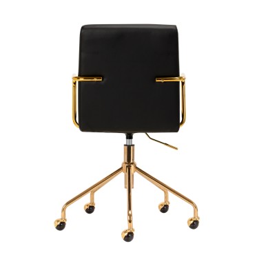 Silla cosmética QS-OF211G negra — vista trasera