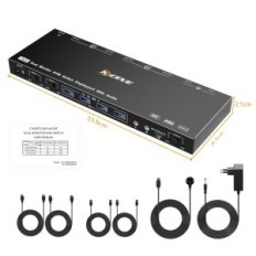 Prebacite KVM DUAL DP (KC-KVM202DPU) Računalo s dvostrukim zaslonom