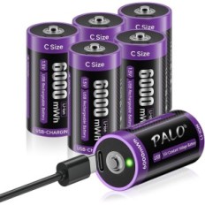 C 6000MWH 1.5V Mspalocell USB-C lithiumbatterijen, meer dan 1.500 cycli, 6 stks.