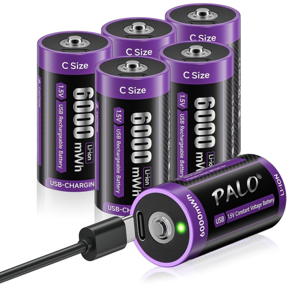 C 6000MWh 1.5V Msspalocell USB-C μπαταρίες λιθίου, πάνω από 1.500 κύκλους, 6 τεμ.