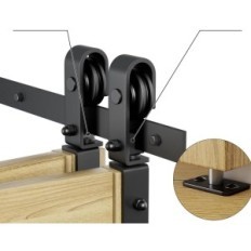 Wolfbird 1m 70-80 cm Schuifdeur Systeem Set vouwwielen