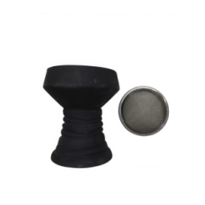 Used kit accessories for water pipe, clay bowl for pipe, black
