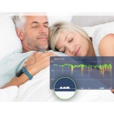 Pulse Oksimetra tumsā Sleepe Android un iOS ar STNA un sirdsdarbības monitora lietojumprogrammu