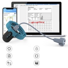 Oxímetro de pulso Viatom Sleepe para Android e iOS com aplicação de monitor de taxa stana e cardíaca