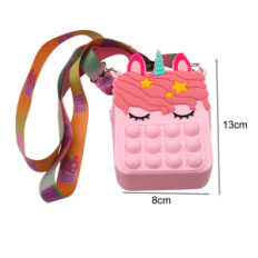 Pieni pop se laukku yksisarvinen 8x4x13cm Restq Silicone Siansory Käsilaukku lapsille