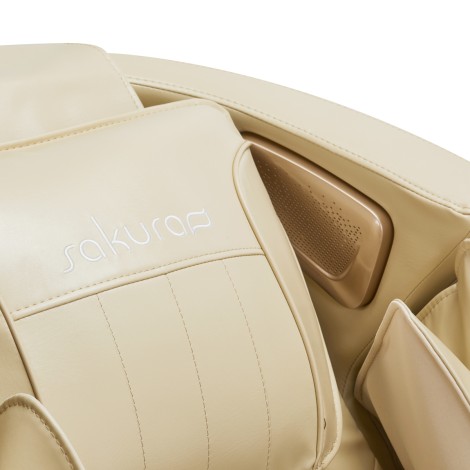 Sakura Comfort Plus 806 massagefåtölj beige — närbild av ryggstöd
