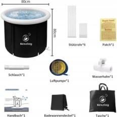 Used Portable inflatable bathtub Keszing for ice bath 80x80 cm