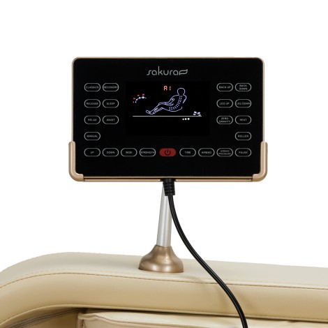 Sakura Comfort Plus 806 masažna stolica bež — detaljni prikaz upravljača
