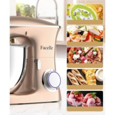 Robot kuchenny Facelle SM-1554 1500W 8L champagne planetarny mikser z dużą misą i wieloma końcówkami