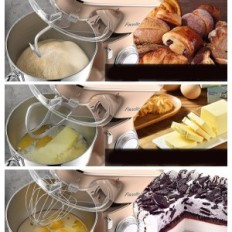 Robot kuchenny Facelle SM-1554 1500W 8L champagne planetarny mikser z dużą misą i wieloma końcówkami