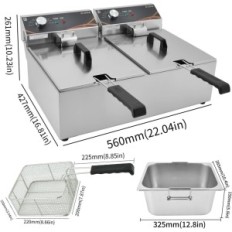 Brukt Dulnice Dum-20B 12L 2x3000 dyp fryer