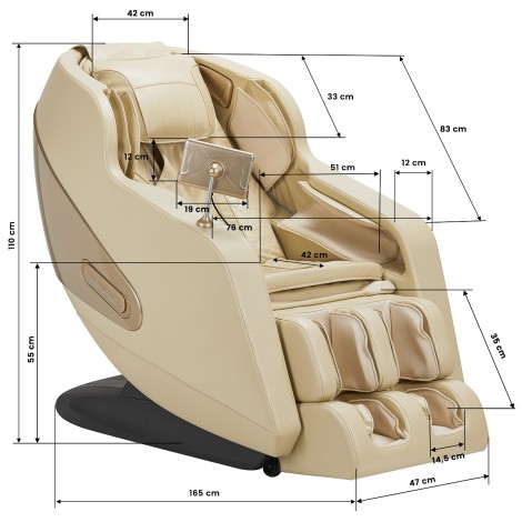 Sakura Comfort Plus 806 massagefåtölj beige — sidosida