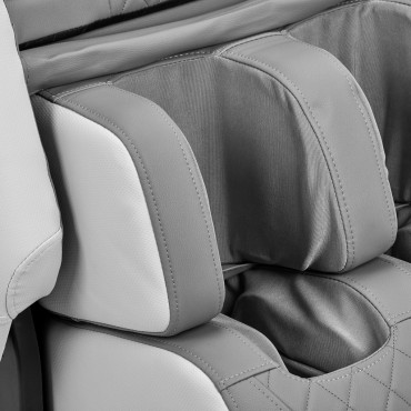 Poltrona massaggiante Sakura Classic 306 bianco e grigio — primo piano del bracciolo