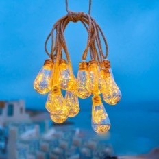 Girlanda solarna LED 10m sznur konopny vintage lampki świąteczne trwałe