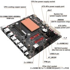 Utstilling Hovedkort N100 US 4 * I226 2.5g LAN 6 * SATA3.0 1 * DDR5 2 * M.2