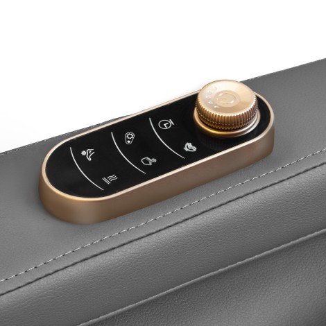 Silla de masaje Sakura Classic 306 blanca y gris — detalle de los controles