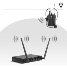 Mikrofonsystem D Debra Audio AU400 Pro UHF 4 kanaler med 4 bodyspacks