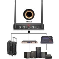 Sistema de microfone D debra áudio AU400 Pro UHF 4 canais com 4 bodyspacks