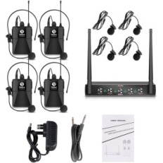 Mikrofon System D Debra Audio AU400 PRO UHF 4 kanaler med 4 bodyspacks