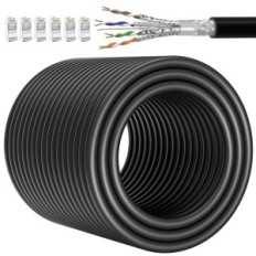 Ethernet kabel 60m Cat 7 SFTP 10Gbps 600MHz za LAN crni