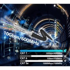 Etherneti kaabel 60m Cat 7 SFTP 10GBPS 600MHz jaoks LAN Black