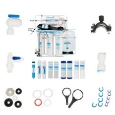 Sistema de filtración de agua de 5 etapas GeekPure usado con ósmosis y filtro de 75GND