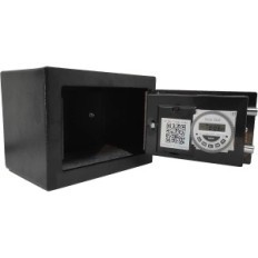 Mano de Genie Safe usada con bloqueo de tiempo B-Lock Castle Compacto Cafety con retraso de apertura