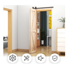 Wolfbird 3,5ft / 107cm Σύροη κλειδαριά πόρτας και μεντεσέδες για πτυσσόμενες πόρτες