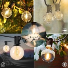 Yuucio LED String Lights, G40, 75 + 2 plastikpærer, 45 meter