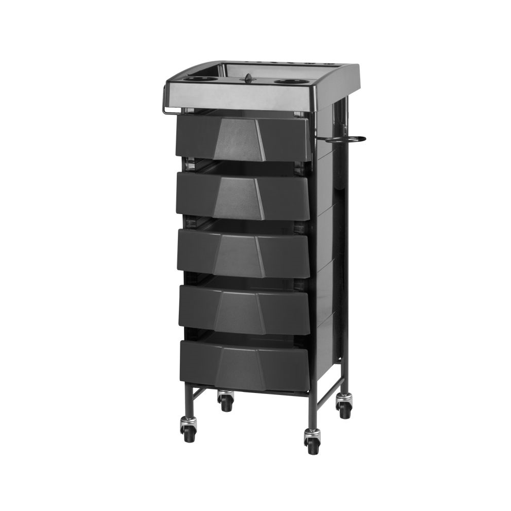 Carrello Gabbiano Hairdressing Helper 008 nero doppia faccia — vista frontale