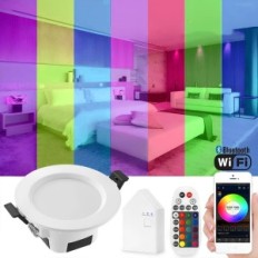 Conjunto de 10 lámparas inteligentes RGB Geyuey Bluetooth 5W 350 LM Lámparas LED
