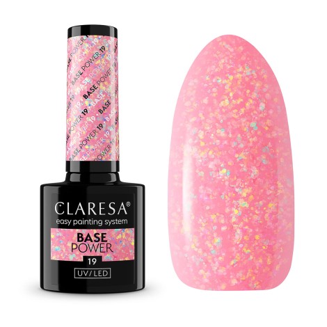 Claresa Power Base 19 -5g Srednje-gusta baza za nokte — pogled sprijeda