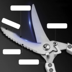 Kuchyňské nůžky resteq model 2v1 pro kosti, pouzdro, nerezová ocel