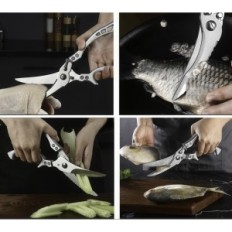 Kitchen scissors RESTEQ Model 2in1 for bone, case, stainless steel