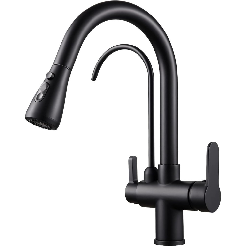 Baterie Kekbon DE-KOB8039B 3-Tower Tap pro vodu s pull-down funkcí černá