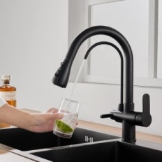Battery KEKBON DE-KOB8039B 3-tower tap for water with pull-down function black