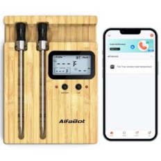 Vleesthermometer Alfabot K1 Draadloos, 2 sondes, Bluetooth 150m