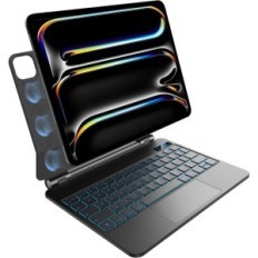 Ninmin Case za iPad Pro 11 "M4 2024 z osvetlitvijo, ki je azerthe, črna