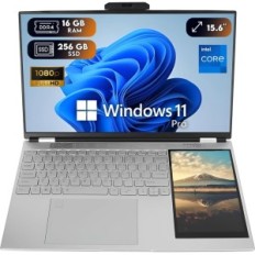 Nenaudokite "Thunderb" nešiojamojo kompiuterio su dvigubu ekranu 15.6 "ir 7", 16GB RAM