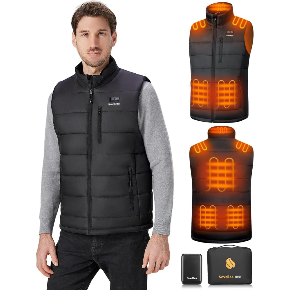 Gilet pour homme de SevDie chauffé sans batterie électrique, XL