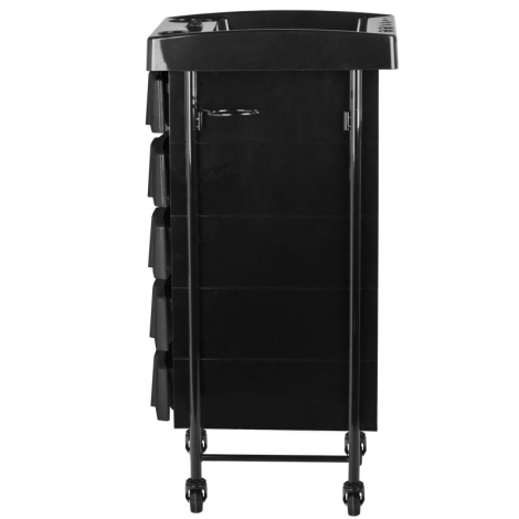 Carro auxiliar de peluquería Gabbiano 008 negro — vista lateral