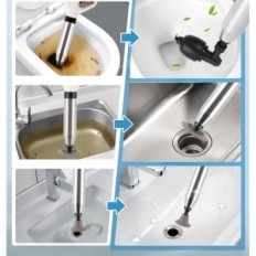 Toaletní píst pro zavírání WC s rukojetí a 4 hlavy