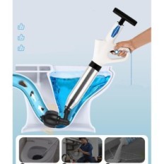 Toilet plunger for closing toilet with handle and 4 heads